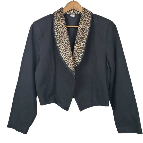 Vintage 90s Denim Open Front Blazer - L - Picture 1 of 5